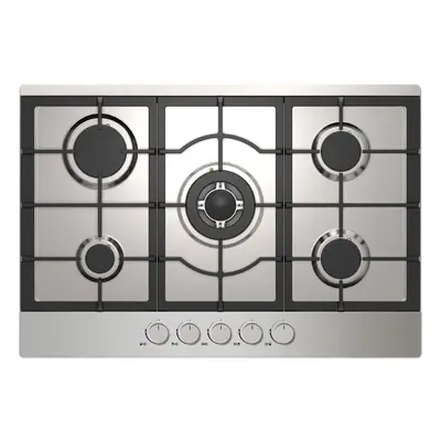 5 Burner Gas Hob Cooktop, Front Dial Control, Automatic Ignition, Stainless Steel, Statesman GH1