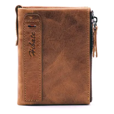 Hibate Men Leather Wallet RFID Blocking Men's Wallets Credit Card Holder Coin Pocket Purse, One_