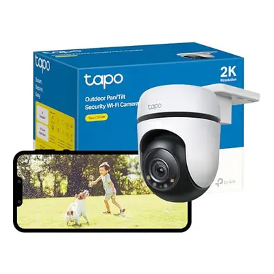 Tapo 2K Security Camera Outdoor, 360? PTZ WiFi Camera, IP65 Weatherproof CCTV for Home Security,