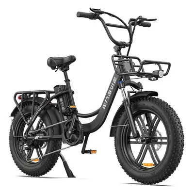 (Black) ENGWE L20 MTB Electric Bike for Adults 20" Fat Tire E-Bike with 48V 13AH Battery, 7-Spee