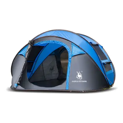 (Blue) Outdoor Persons Camping Tent Automatic Opening Single Layer Canopy Waterproof Anti-UV Sun