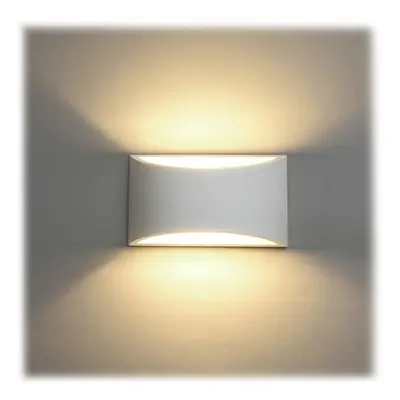 LED Wall Lights Indoor Modern White Plaster Wall Wash Lights 7W Warm White LED Sconce Up and Dow