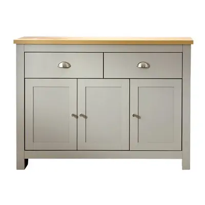 Lancaster Grey & Oak Top Door Drawer Sideboard