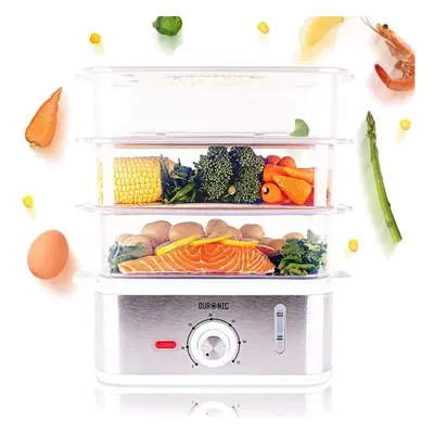 Duronic FS87 Food Steamer, Tier Cooker for Rice/Vegetables/Meat/Fish, 10.6 Litre, Cook Healthy M