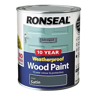 RONSEAL Year Weatherproof 2-in-1 Wood Paint Grey Satin 750ml