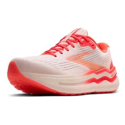 Brooks Womens Ghost Max Neutral Running & Walking Shoe - White/Peach/Coral - 11.5 Medium