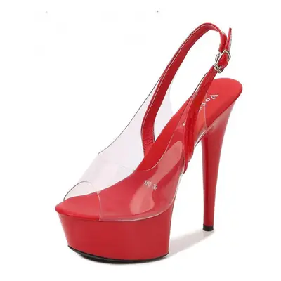 (red, 37) Women&apos;s Walk Show Rhinestone Shoes Nightclub Stiletto High Heels 15cm Car Series 