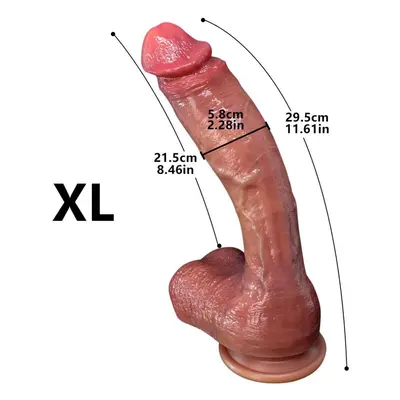 (XL) Super Size Skin Tyrannosaurus Artificial Phallus Female Dildo Liquid Silicone Penis Female 