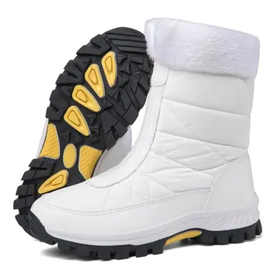 (white, 42) Tuinanle Ankle Boots Women Winter Shoes Keep Warm Non-slip Black Snow Boots Ladies L