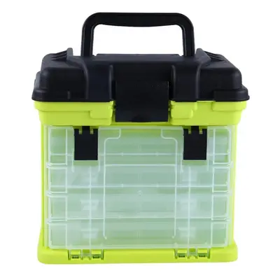 (yellow) Fishing Box Portable Layers Boat Fishing Accessory Box Case With Handle Utility Box