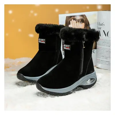 (black, 40) Tuinanle New Fashion Snow Boots Winter Women&apos;s Boots Plush Warm Boots Cotton Sh