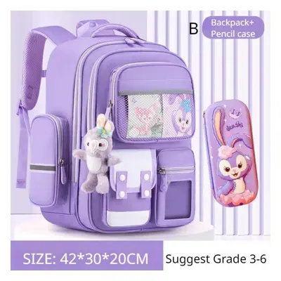 (purple, B) New Ultra Lightweight Schoolbag For Pupil Student Pcs Set Children Book Bag Grade To