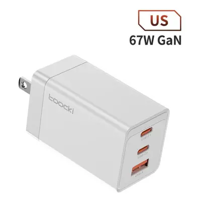 (white, US plug) Toocki 65w Gan Usb C Charger 67w Quick Charge 4.0 3.0 Qc4.0 Qc Pd 3.0 Usb-c Typ