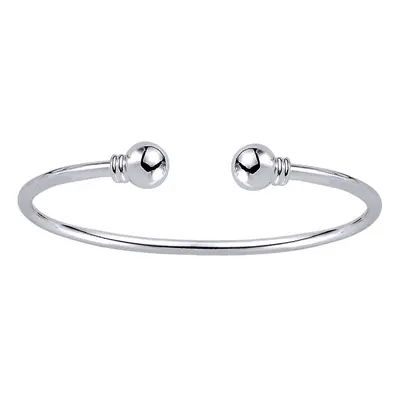 Jewelco London Kids Sterling Silver Torque Baby Bangle Bracelet - BN22