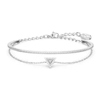 Swarovski Ortyx Triangle Cut White Rhodium Plated Bracelet - Size