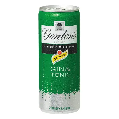 Gordons Gin & Tonic Pre-Mixed Cans 5% - 12x250ml