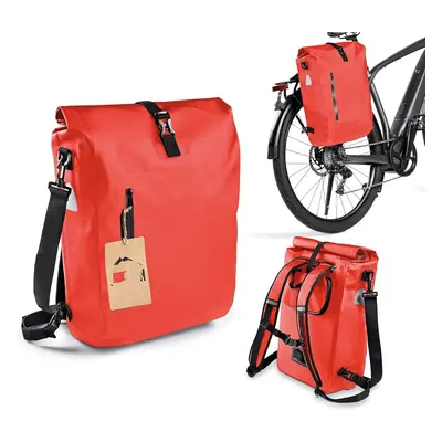 (18L, Red) 3in1 Bike Bag - Additional Shoulder Strap and Laptop Bag - Can be Used as a Pannier B