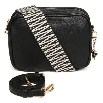 (Black) Alice Wheeler Soho Double Zipped Bee Bag - Straps