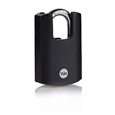 Yale Y121B/40/125/1 Brass Closed Shackle Padlock (40 mm) - Black Outdoor Weatherproof Lock for C