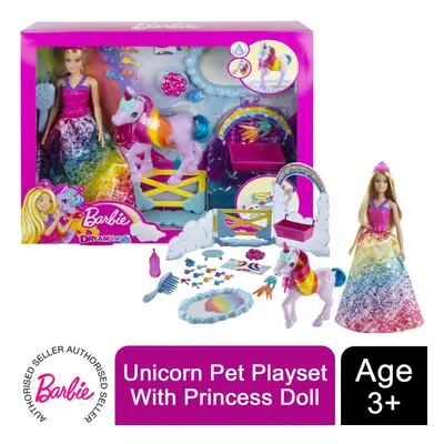 Barbie Dreamtopia Unicorn Pet Playset with Princess Doll