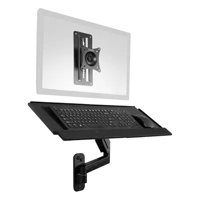 VIVO Sit-Stand to inch Single Monitor Wall Mount with Pneumatic Arm Keyboard Tray Combo Height A