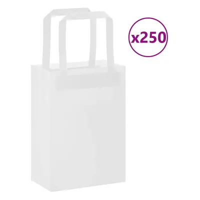 (white, x x cm/ pcs) vidaXL Paper Bags pcs with Handles White 21x11x28 cm Paper Grocery Bag