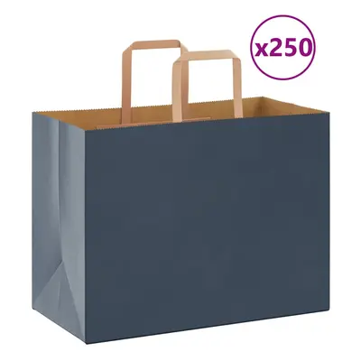 (blue, x x cm/ pcs) vidaXL Paper Bags pcs with Handles White 21x11x28 cm Paper Grocery Bag