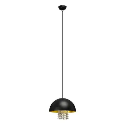 Premier Housewares Black Metal with Crystals Pendant Light