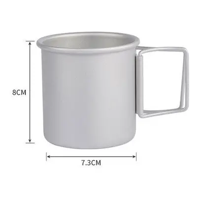 (Silver) Camping Cup Folding Portable Coffee Mugs Drink Cutlery Aluminum Travel Water Cups Touri