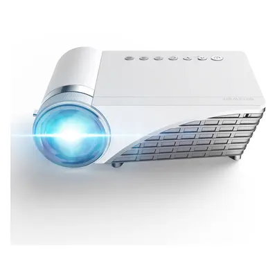 (White, EU Plug) WIFI Projector 5500Lumens LCD LED Cast Screen Bluetooth5.0 Earphone Sound Wirel