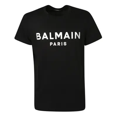 (EAB Black/Wht, XXL) Balmain Paris logo T-shirt