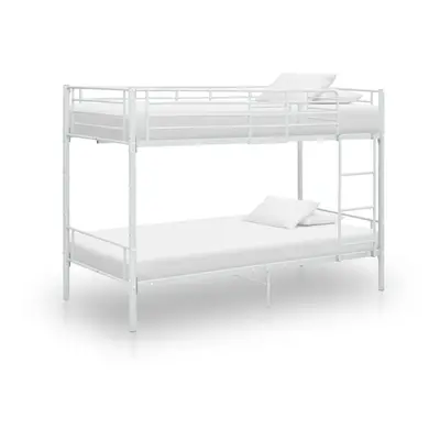 vidaXL Bunk Bed White Metal 90x200cm Bedroom Loft Bed Twin Sleeper for Kids