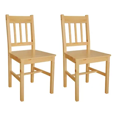 vidaXL 2x Dining Chairs Wood Natural Colour Kitchen Living Room Furniture Seat