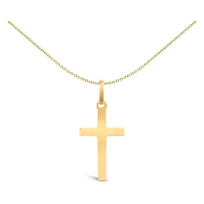 Jewelco London Solid 9ct Yellow Gold Plain Cross Pendant - JPX001