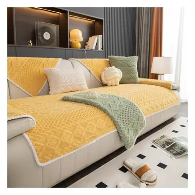 (yellow, 110x210cm) Sofa Covers For Living Room Non-slip Couch Cover Chaise Lounge Sofa Mat Nord