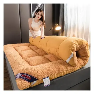 (camel, 120*200cm) Thickened Mattress Student Dormitory Tatami Foldable Non-slip Mattress Home N