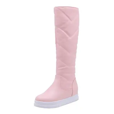 (pink, 38) Women Boots Thigh High Snow Boots Winter Shoes Knee High Length Platform Chunky Boots