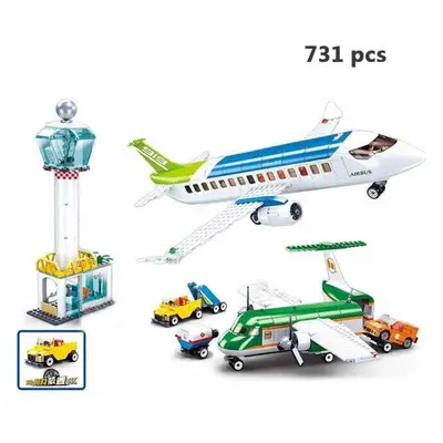 (as the picture) City Passenger Plane Cargo Airport Airplane Building Blocks Bricks Friends Sets