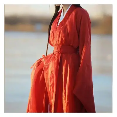 (red, XL) Chinese Wei And Jin Dynasties Style Hanfu Women&apos;s Elegant Suit