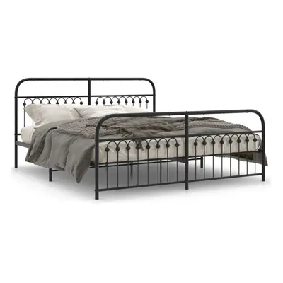 (black, x cm/ with headboard & footboard) vidaXL Metal Bed Frame with Headboard and Footboard Be