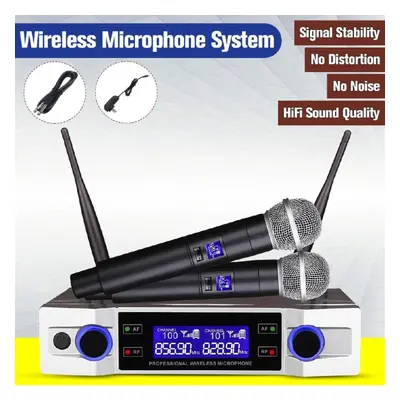 Wireless Microphone System Uhf Channel Cordless Handheld Mic Kraoke Speech Party Supplies Cardio