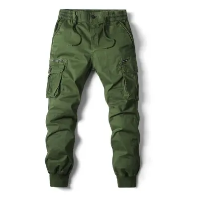 (olive green, 40) Spring Men&apos;s Large Size Casual Cargo Pants Loose Leggings