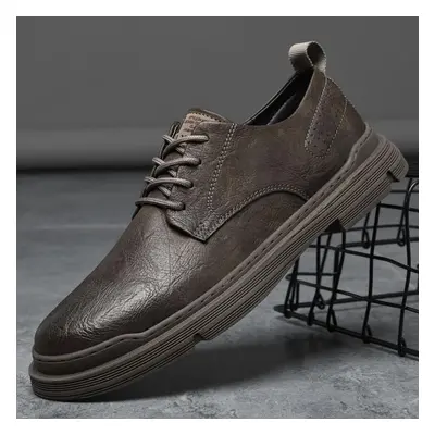 (khaki, 44) Men Casual Shoes Leather Fashion Men Sneakers Breathable Mens Shoes Moccasins Luxury