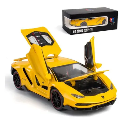 (yellow, 1/24-21x9.5x5cm) 1/24 Centenario Lp770-4 Casting Model Car, Zinc Alloy Pull Back Toy Ca