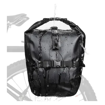 (Black) Bike Bag Waterproof Bicycle Pannier Rear Seat Bag for Cycling Bicycling Traveling Riding