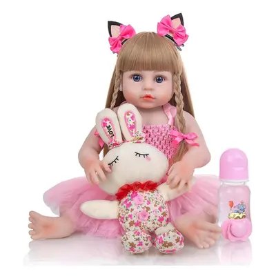 (blue, inch) Keiumi Inch Reborn Baby Doll Realistic Full Silicone Body Bebe Reborn Menina Waterp