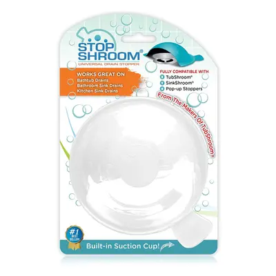 StopShroom Universal Stopper Plug for Bathtub Bathroom, and Kitchen Sink Drains Silicone White, 