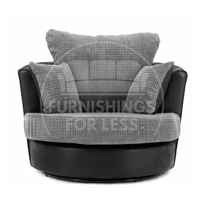 (Black & Grey, Swivel Chair) Luca Scatter Back & Seater Sofa Set Colours