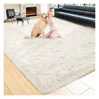 (CREAM, 200X290 CM) Extra Large Rugs Fluffy Shaggy Living Room Rug