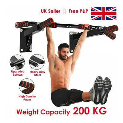 Wall Mounted Pull Chin Up Bar Heavy Duty Dip Station Exercise Fitness